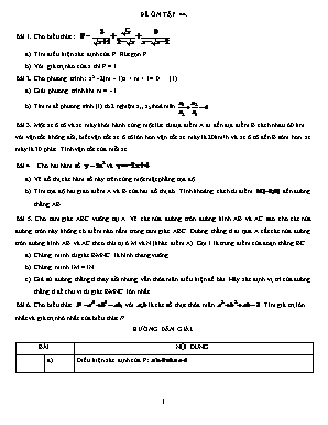 Đề ôn tập môn Toán Lớp 9 - Đề số 44 (Có đáp án)